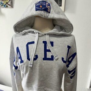 Cropped Long Sleeve Light Gray Hoodie | Size S